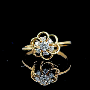 Diamond & Gold Floral Ring